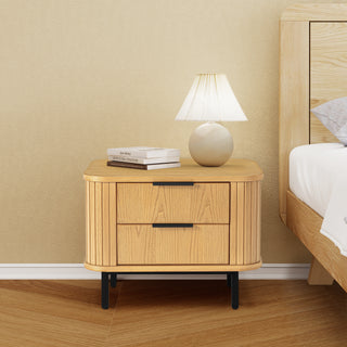 2-Drawer Nightstand Wood End Table
