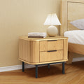 2-Drawer Nightstand Wood End Table