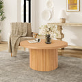 Luxury Pedestal Wood Round Coffee Table