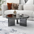 Black Mirrored Coffee Table with Marble Pattern