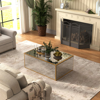 Modern Rectangular Gold Coffee Table