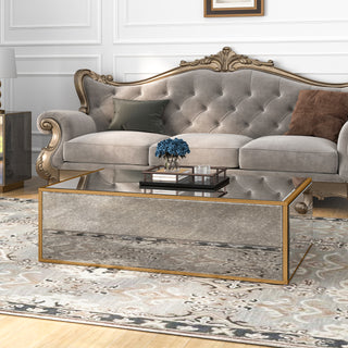 Modern Rectangular Gold Coffee Table