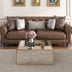 Mirrored Coffee Table, Rectangular Glass Dinning Table with Brushed Gold Frame