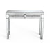 Mirrored Vanity Dresser with Drawers for Bedroom, Silver Make Up Table Inlay with Crushed Crystals