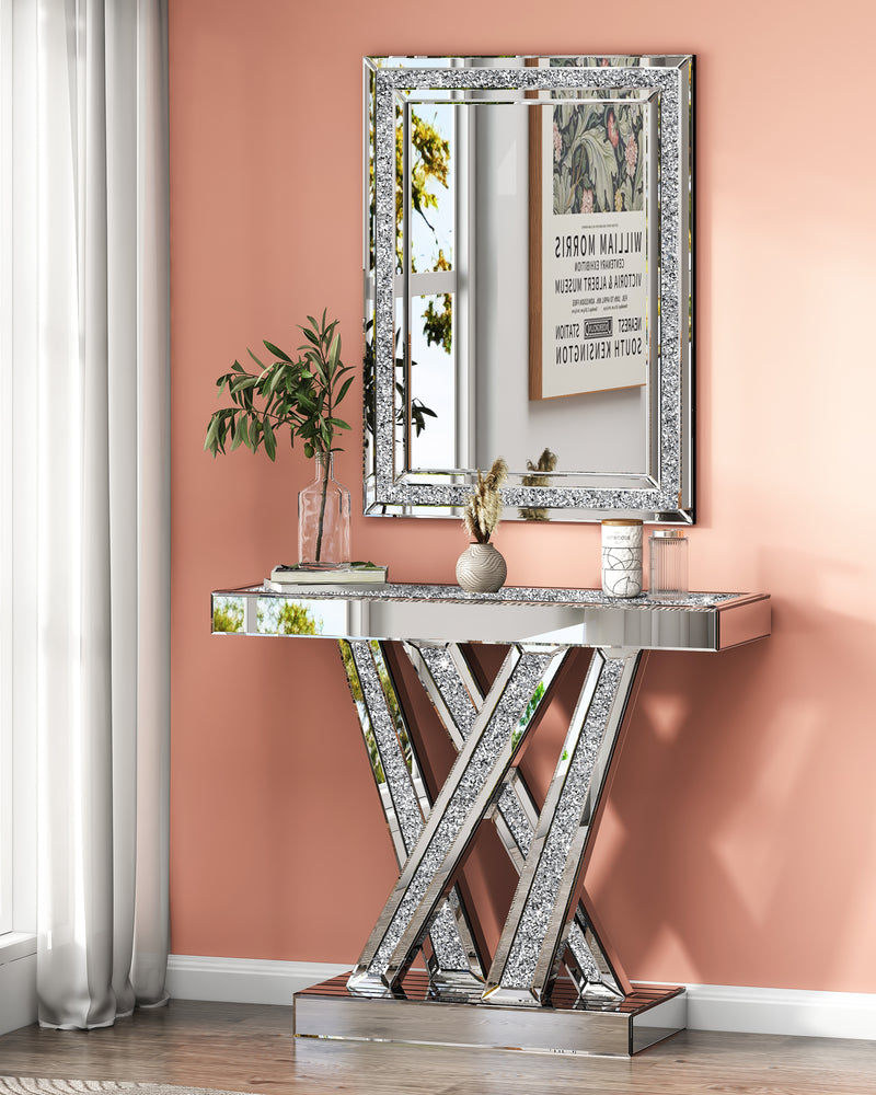 Decorative Wall Mirror, Crushed Diamond Mirrors with Crystal