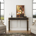 Antique Mirrored Console Table with Bronze-Toned Frame