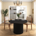 Black Round Fluted Pedestal Dining Table