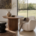 Walnut Brown Round Kitchen Table Solid Wood Dining Table