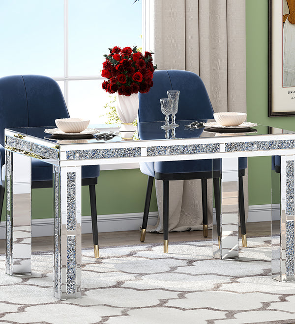 Rectangular Dining Table with Crushed Diamond