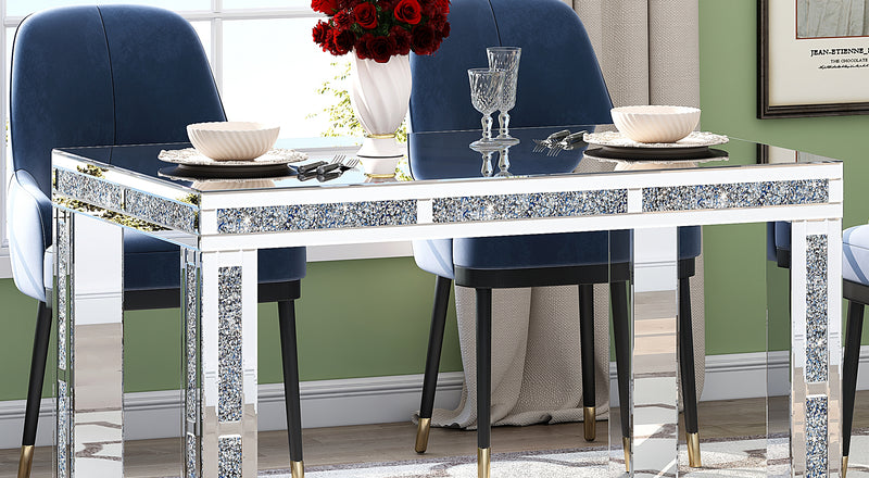 Rectangular Dining Table with Crushed Diamond