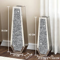 Large Silver Mirror Crystal Vases Crushed Diamond Tall Floor Vase