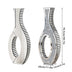 Moderne große Bodenvase mit Diamantsplittern, silber verspiegelte hohe Vasen