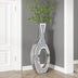 Moderne große Bodenvase mit Diamantsplittern, silber verspiegelte hohe Vasen