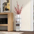 Mirrored Tall Floor Vase,  Large Crushed Diamond Floor Vase