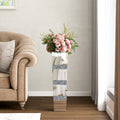 Mirrored Tall Floor Vase,  Large Crushed Diamond Floor Vase