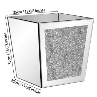 Modern Mirror Pot Planter Crushed Diamond Vase