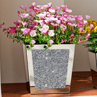 Modern Mirror Pot Planter Crushed Diamond Vase