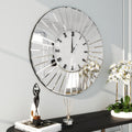 SHYFOY Modern Wall Clock Mirrored Finish Fan Frame