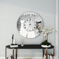SHYFOY Modern Wall Clock Mirrored Finish Fan Frame