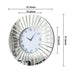 SHYFOYMirrored Wall Clocks Decor Sparkly Big Decorative Wall Clock