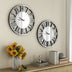 Oversize Wall Clock Living Room Decor, Extra Large Decorative Mirror Wall Clocks