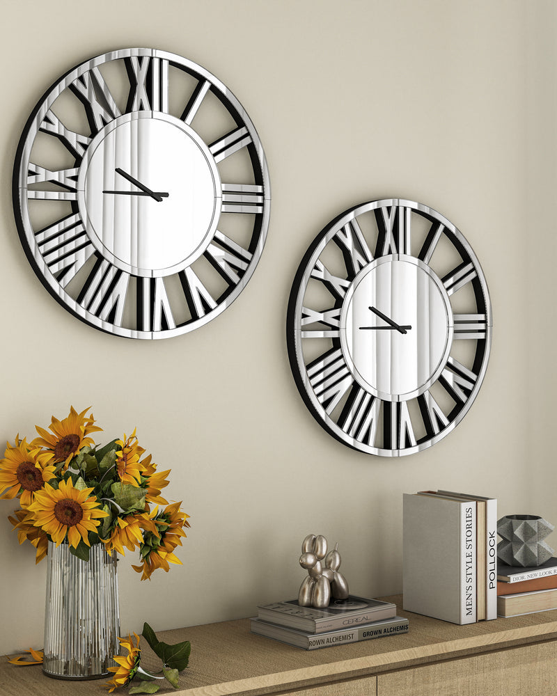 Oversize Wall Clock Living Room Decor, Extra Large Decorative Mirror Wall Clocks