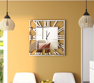 24" IN Large Wall Clocks Modern Mirrored Clock