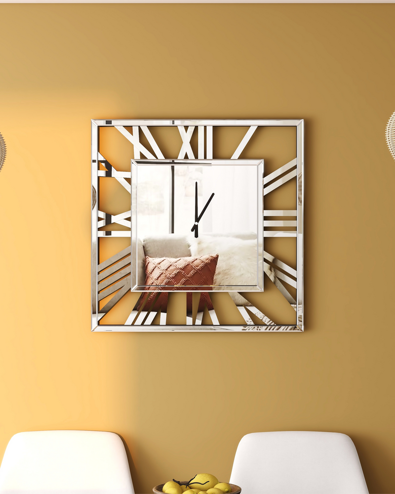 Large Wall Clocks Modern Mirrored Clock
