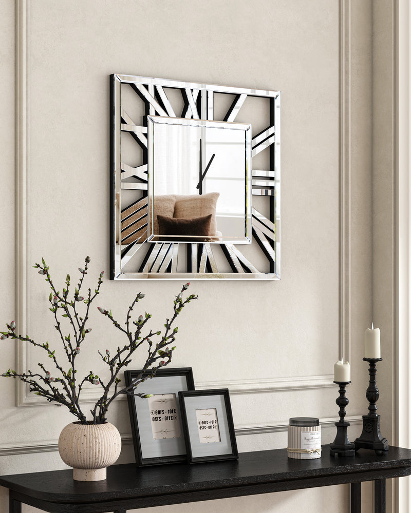 Large Wall Clocks Modern Mirrored Clock