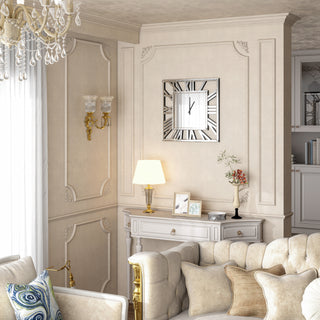 24" IN Large Wall Clocks Modern Mirrored Clock