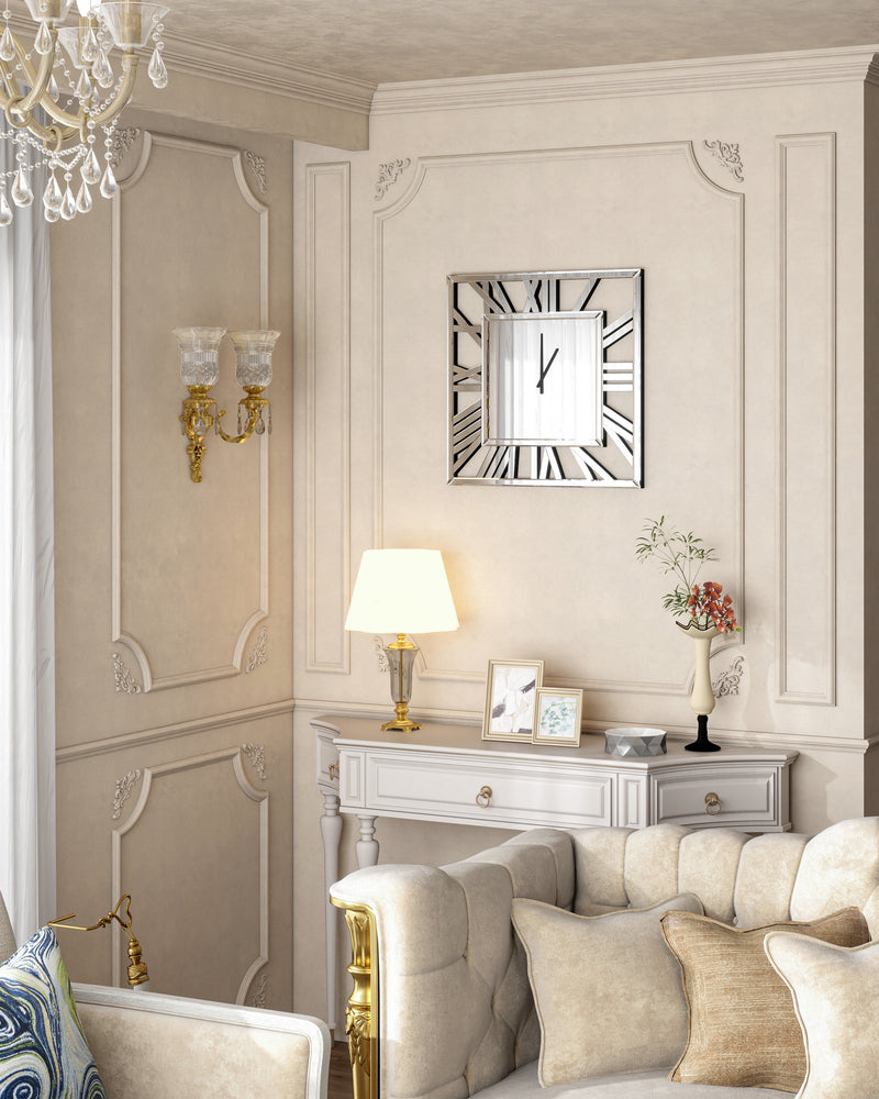Large Wall Clocks Modern Mirrored Clock