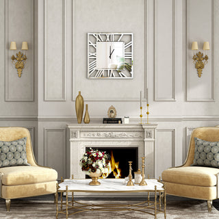 24" IN Large Wall Clocks Modern Mirrored Clock