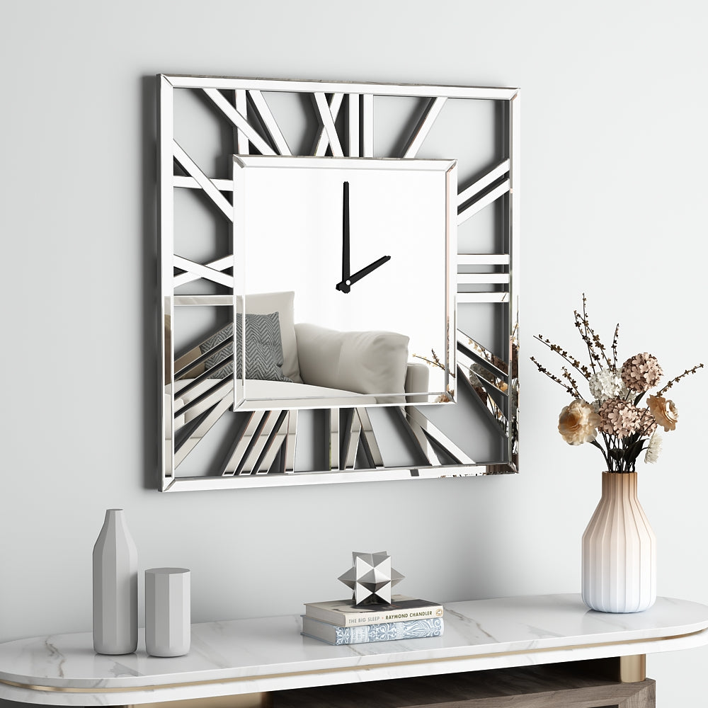 Relojes de pared grandes - Reloj moderno con espejo