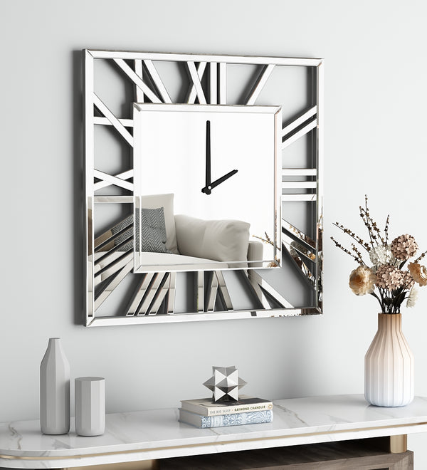 Large Wall Clocks Modern Mirrored Clock