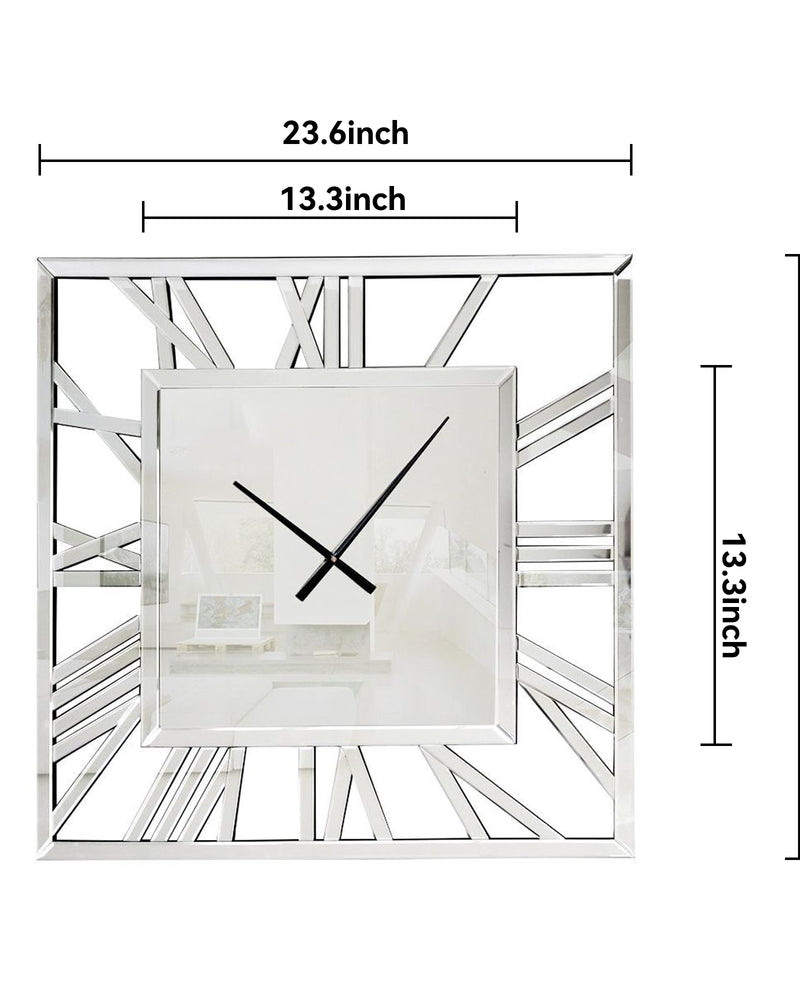 Large Wall Clocks Modern Mirrored Clock