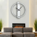 Wall Clock Decorative Large Clock Living Room Decor - Big Clocks All Mirror Glass Finish