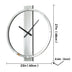 Wall Clock Decorative Large Clock Living Room Decor - Big Clocks All Mirror Glass Finish