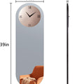 Large Wall Clock - Gray&Gold Mirror Finish,Oval