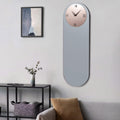 Large Wall Clock - Gray&Gold Mirror Finish,Oval