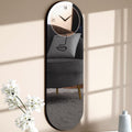 Large Wall Clock - Gray&Gold Mirror Finish,Oval