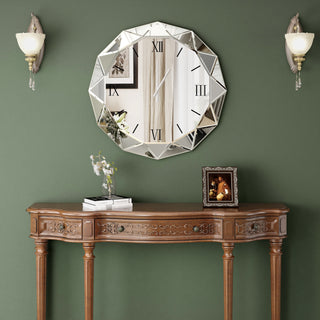 Glass Mirrored Wall Clock - 24"×24"
