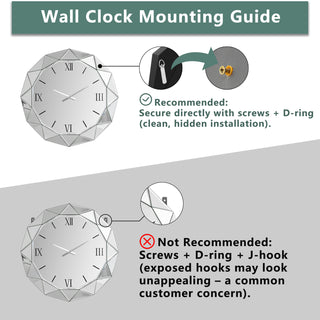 Glass Mirrored Wall Clock - 24"×24"