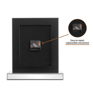 Black Mirrored Crushed Diamond Table Clock