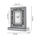 Black Mirrored Crushed Diamond Table Clock