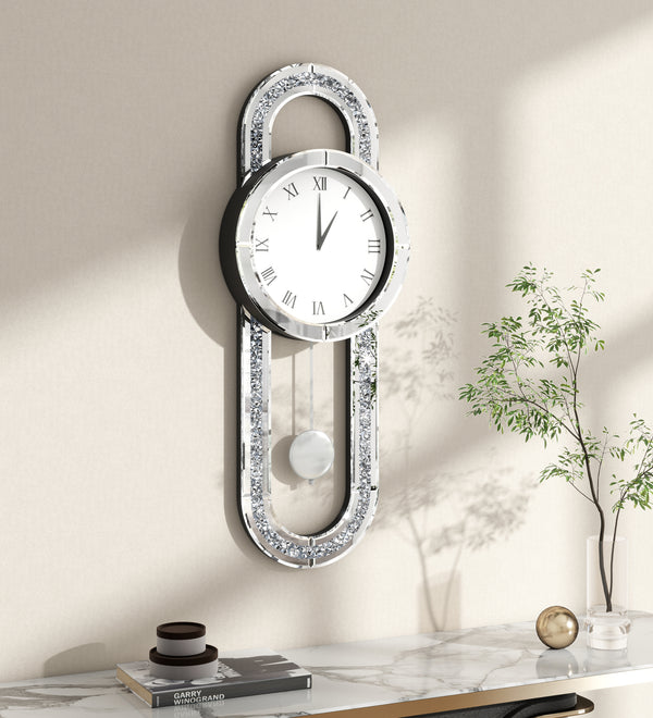 31.5" Mirrored Pendulum Luxury Large Wall Clocks