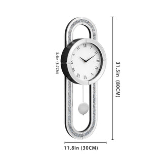 31.5" Mirrored Pendulum Luxury Large Wall Clocks