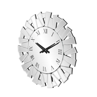 Modern Sunburst Wall Clock Mirrored Large Clock