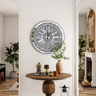 Round Diamond Crystal Wall Clock
