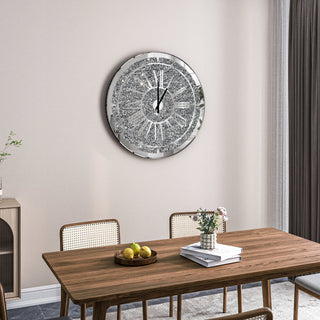 Round Diamond Crystal Wall Clock