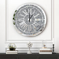 Crushed Diamond Wall Clock Round Luxury Wall Clock with Mirror Glass